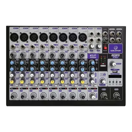 Waldman Mesa De Som 12 Canais Bivolt Usb Waldman Cp-12fxu