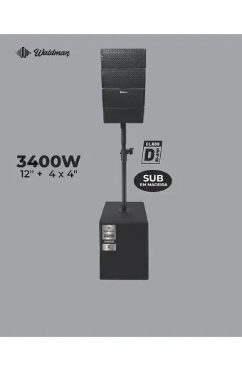 Caixa Amplificada Ativa 12'' Torre Waldman L1-1244