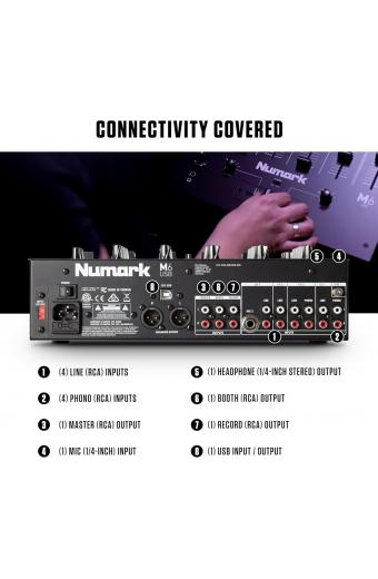 Numark Mixer M6 de 4 canais com interface de áudio integrada